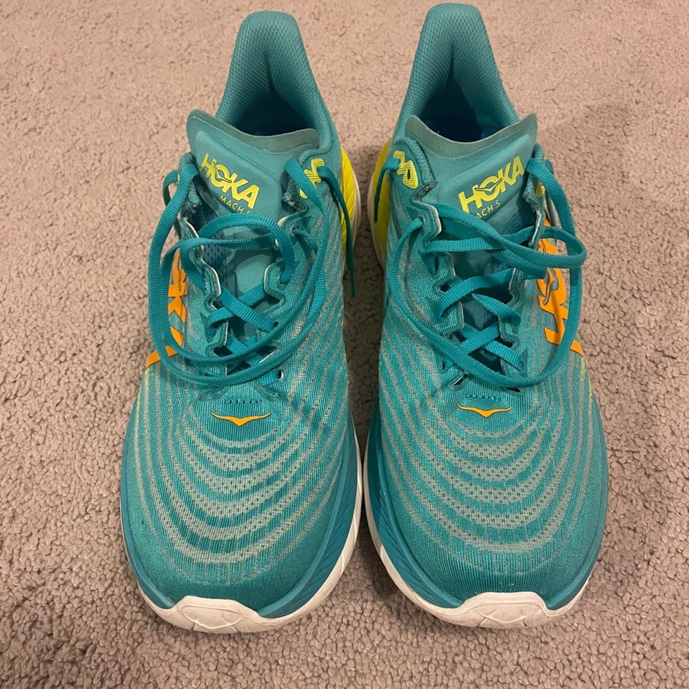 Hoka Teal and Orange Athletic Shoes
